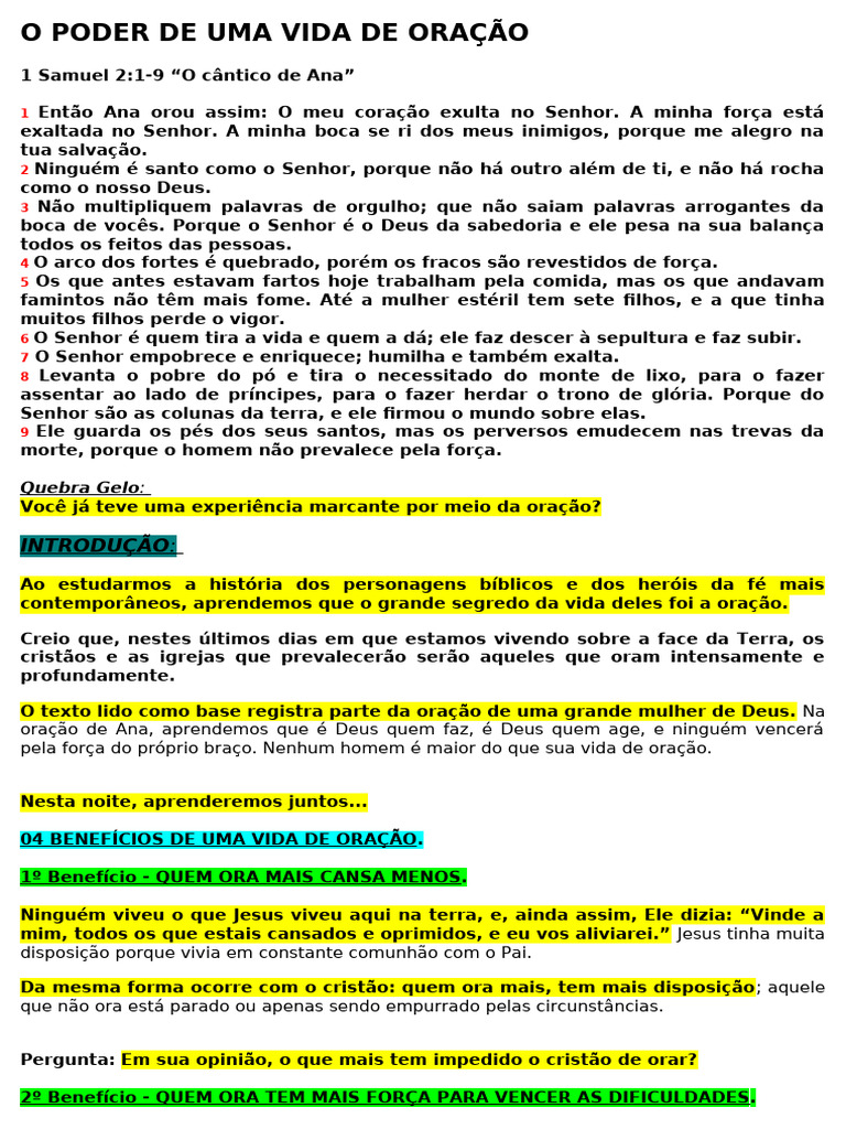 O Poder de Uma Vida de Oração | PDF | Oração | Crença e doutrina religiosa