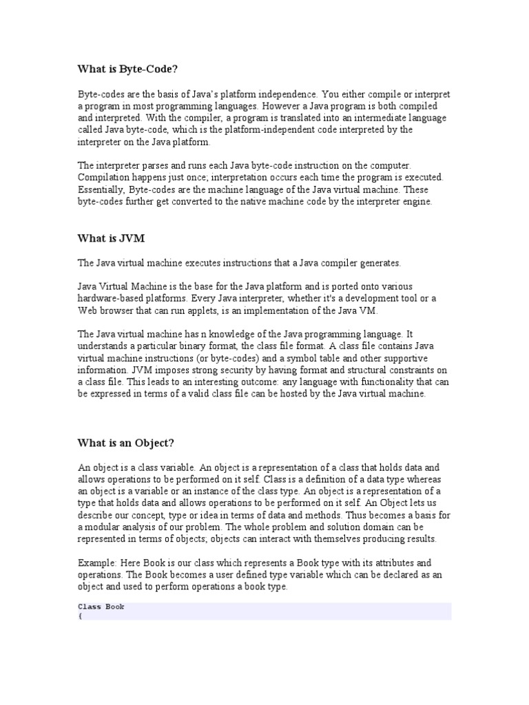 What Is Byte-Code?: Class Book ( | PDF | Class (Computer Programming ...