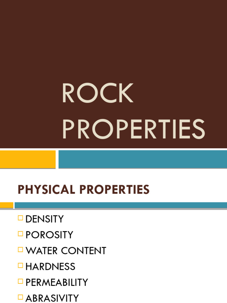 Rock Properties | PDF | Strength Of Materials | Stress (Mechanics)