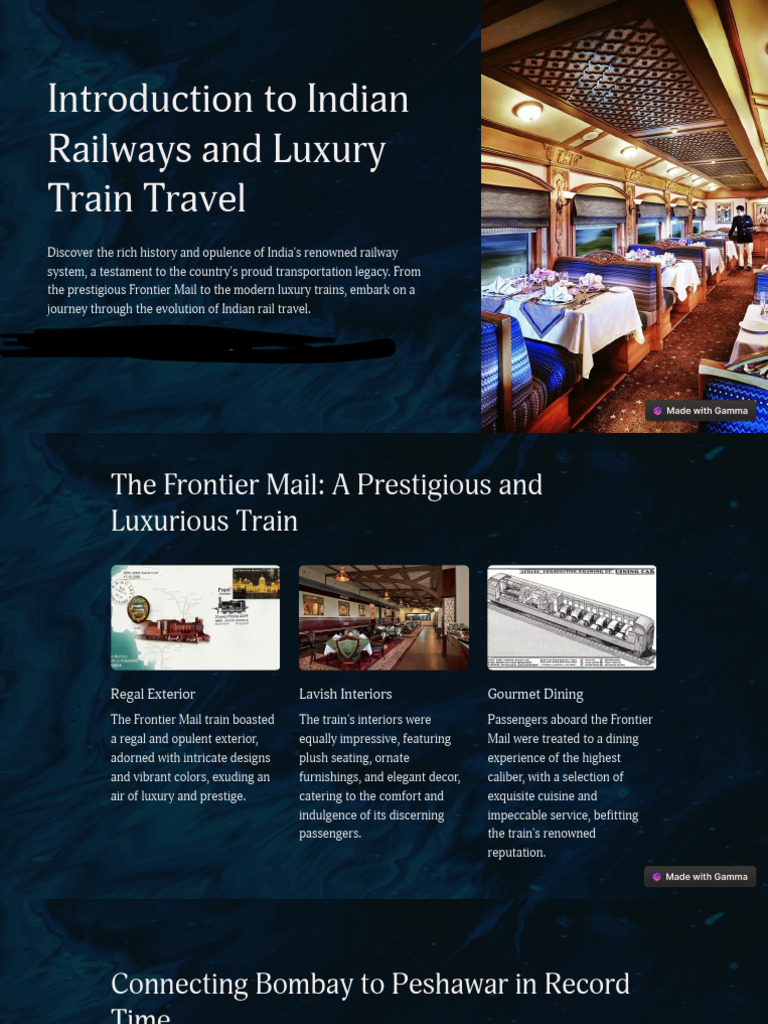 Introduction To Indian Railways and Luxury Train Travel | PDF | Train ...
