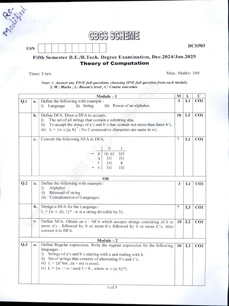 SCH BCS503 | PDF