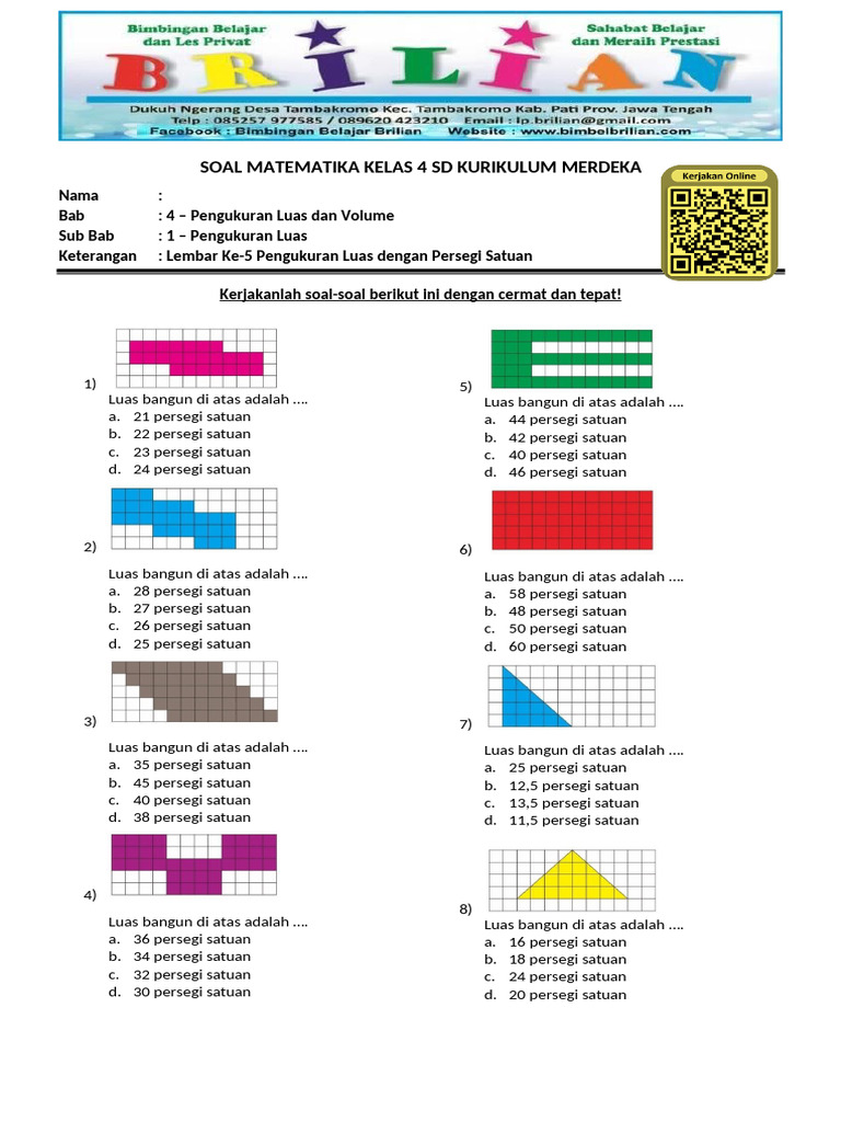 Soal Luas dan Volume Kelas 4 SD | PDF