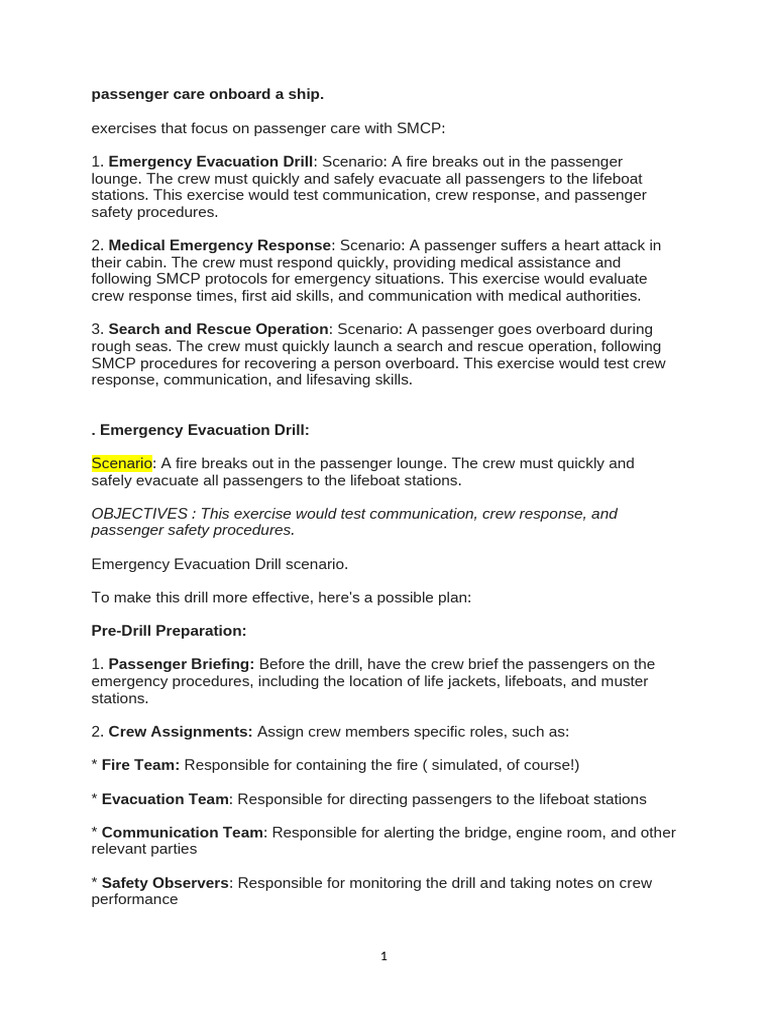 Onboard Passenger Care Exercises | PDF | Simulation | Emergency Evacuation