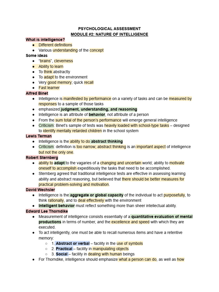 Understanding Intelligence: Key Theories | PDF | Intelligence Quotient ...