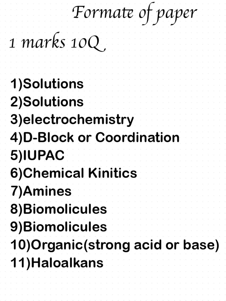 Chemistry Exam Paper Format Guide | PDF