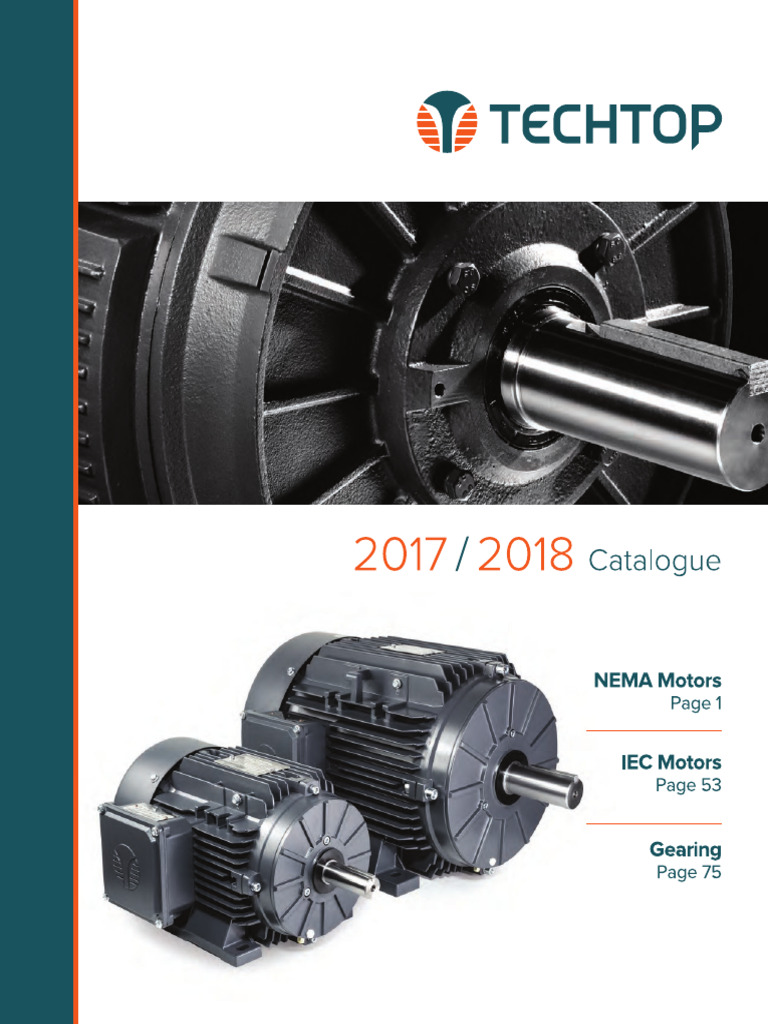 Techtop Canada Motor Catalogue Overview | PDF | Electric Motor | Gear
