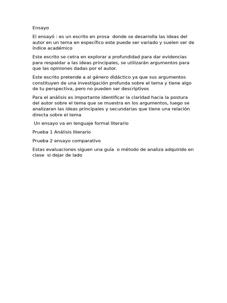 Anlisis Ensayo | PDF