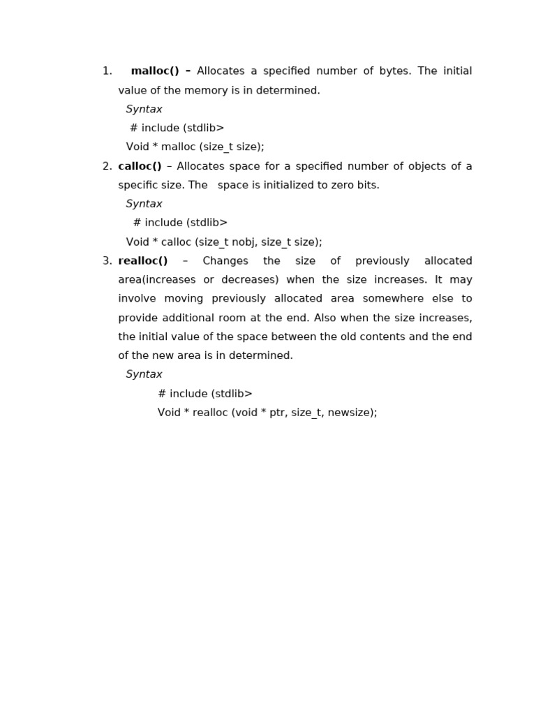 Understanding realloc in C | PDF