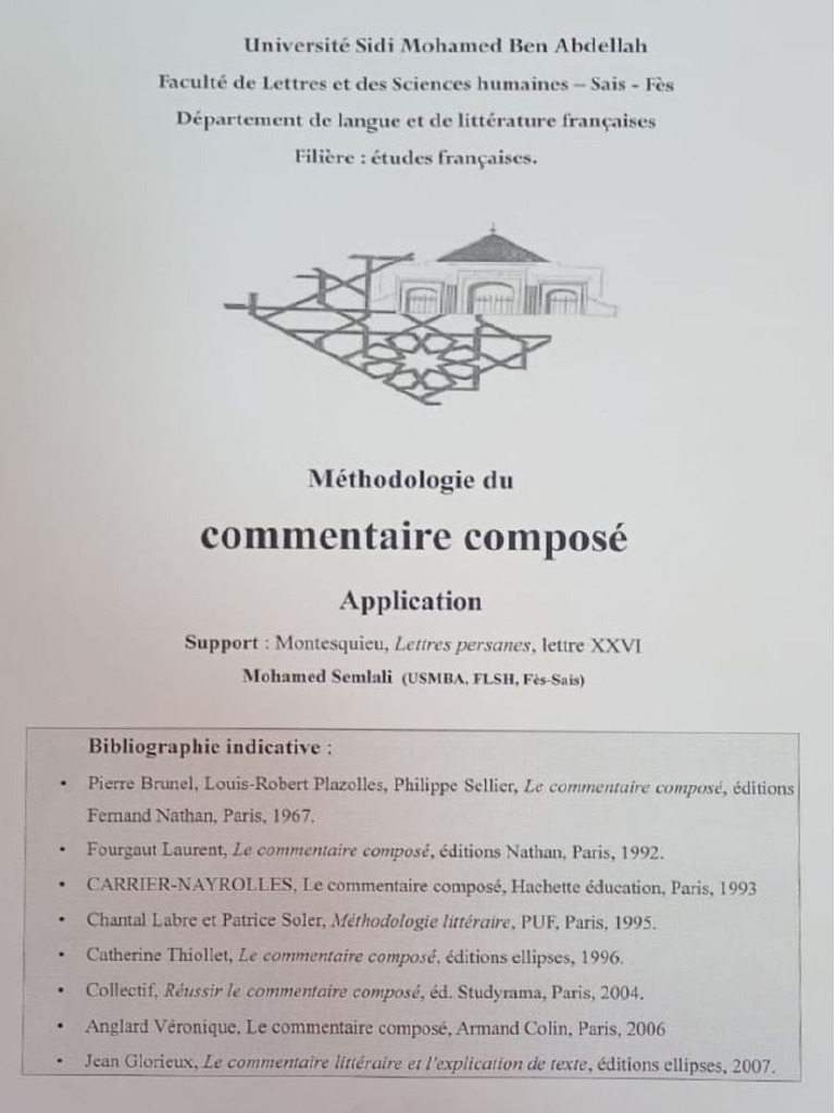 Méthodologie Du Commentaire Composé | PDF
