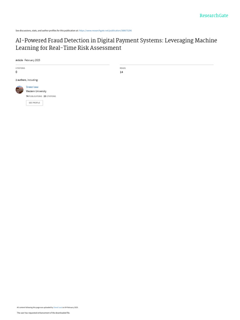 AI Fraud Detection in Digital Payments | PDF | Machine Learning ...
