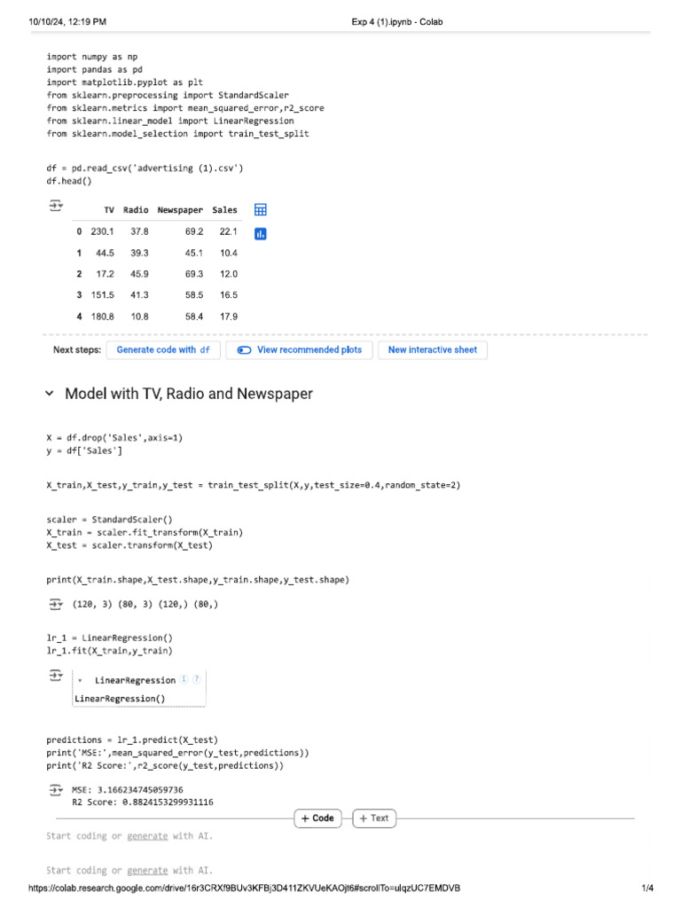 Exp Aiml 4 | PDF