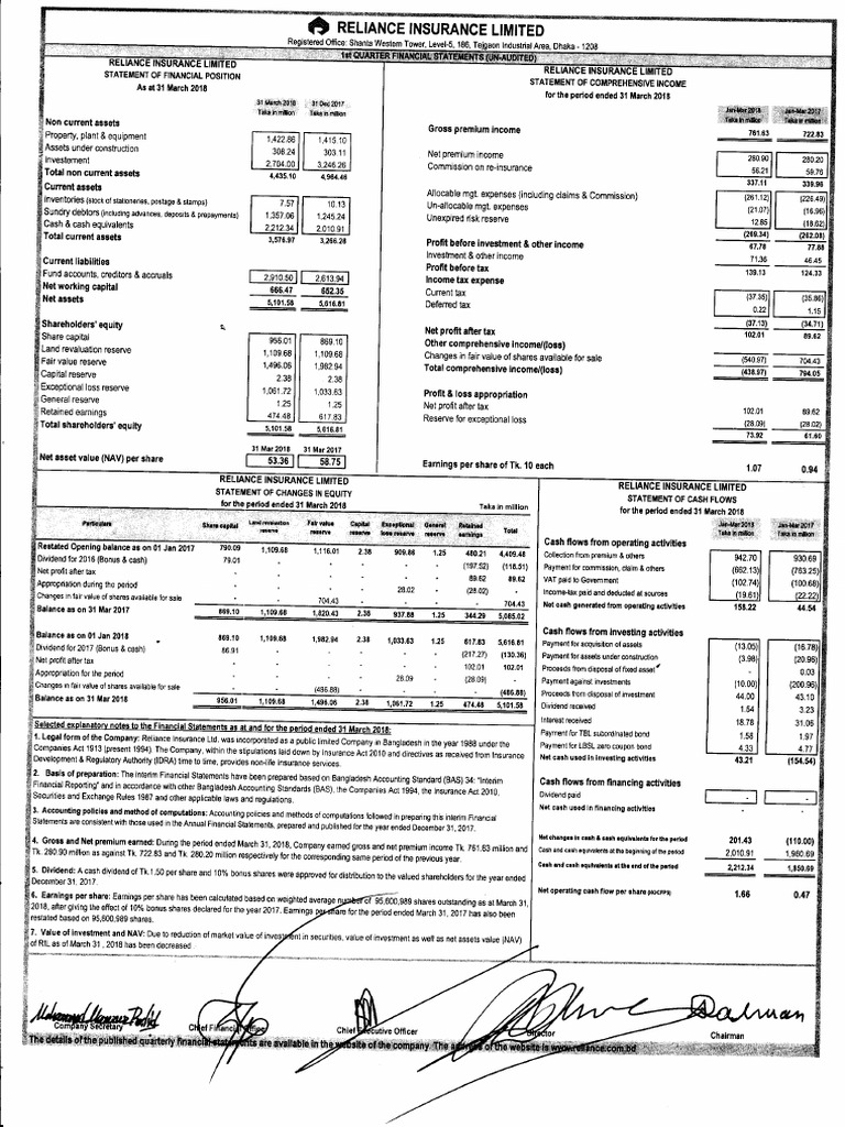 1st Quarter Accounts 2018 | PDF