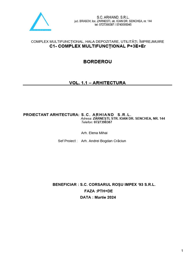 02 Borderou Arhitectura | PDF