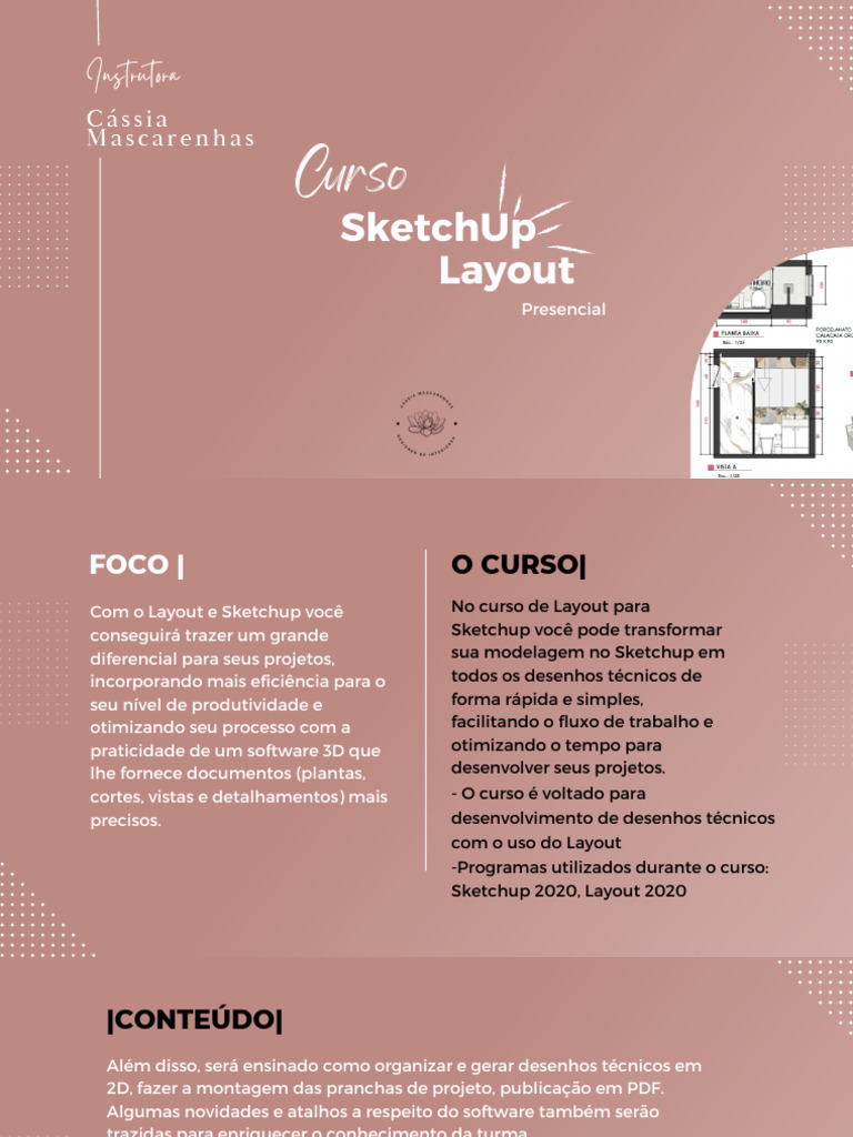 Modulo+1 Curso+sketchup+layout +studio+cassia+mascarenhas+ | PDF ...
