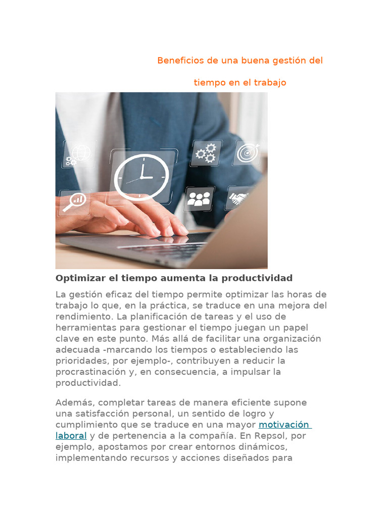 Mejora tu Productividad y Bienestar | PDF | Gestión del tiempo ...