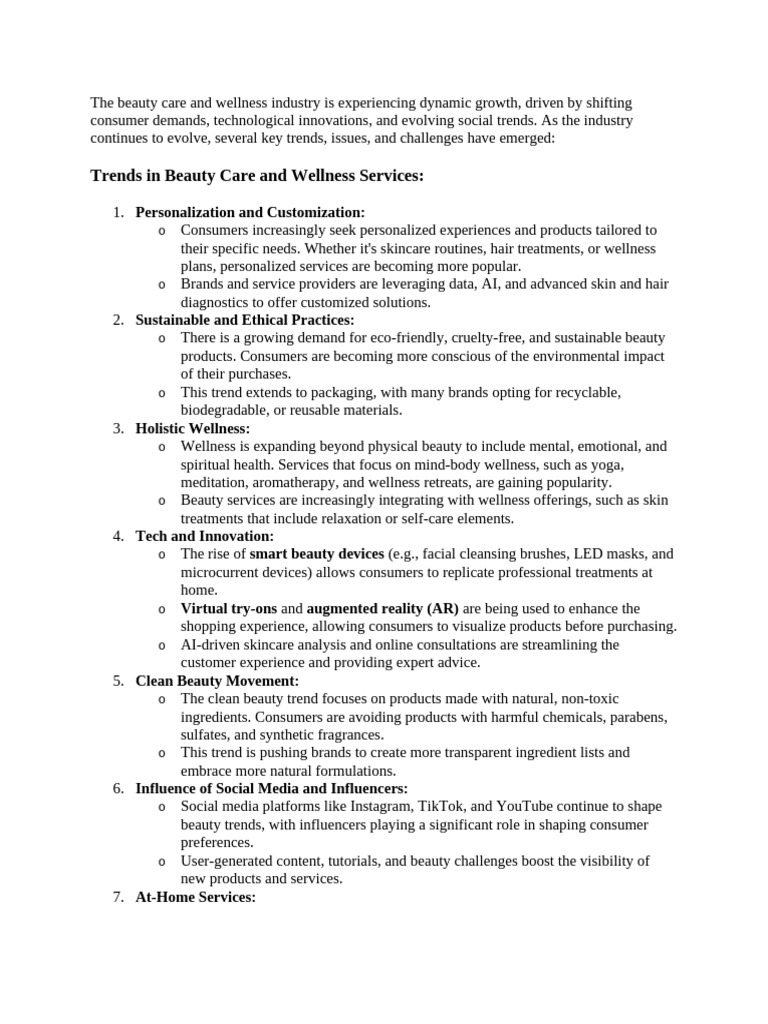 Trends And Challenges In Beauty Wellness Pdf Sustainability Brand