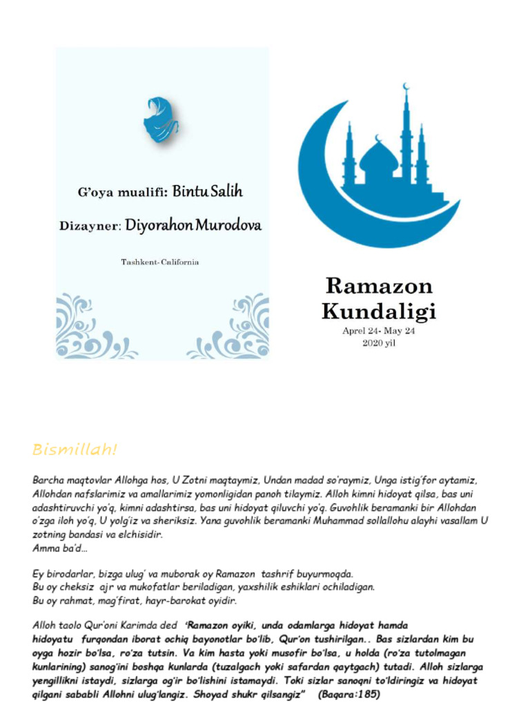 Ramazon Kundaligi 12 | PDF
