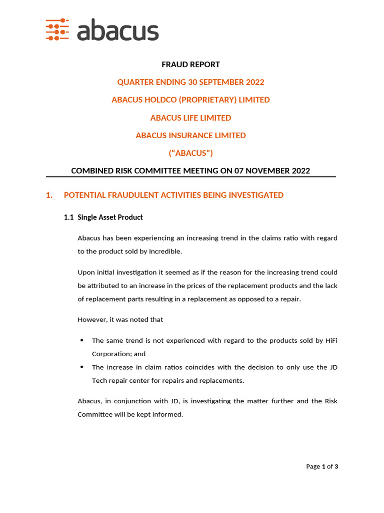 6.1.2. Fraud Report Final | PDF | Insurance | Economies