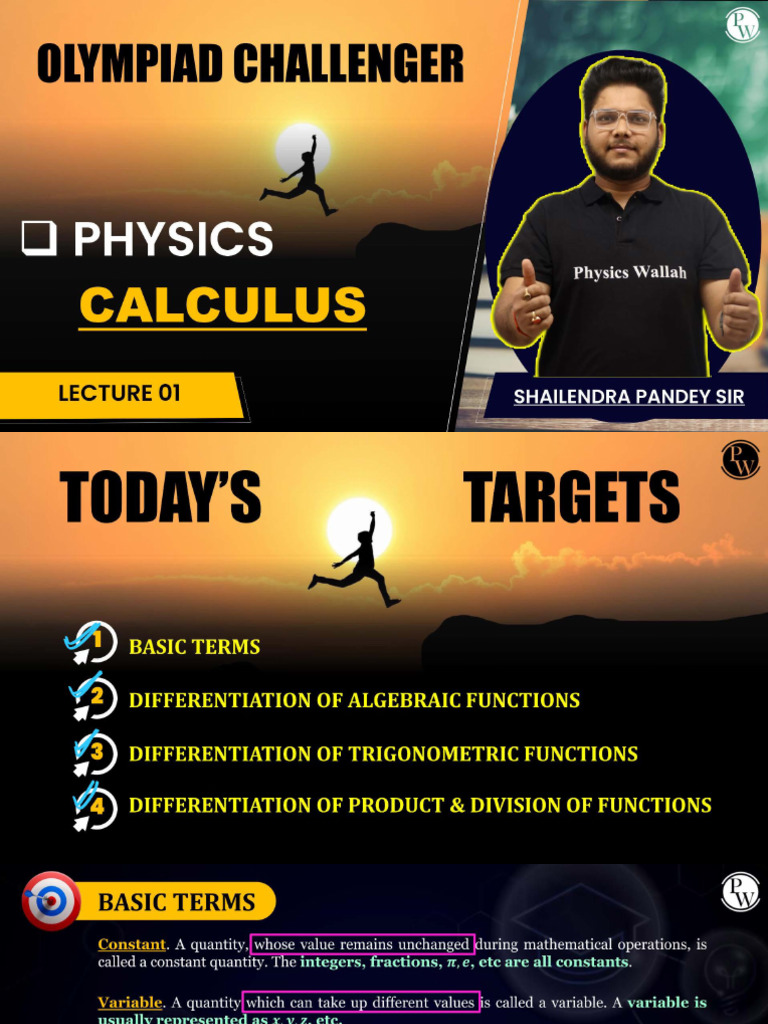 Calculus 01 _ Class Notes __ (Olympiad Challengers) | PDF