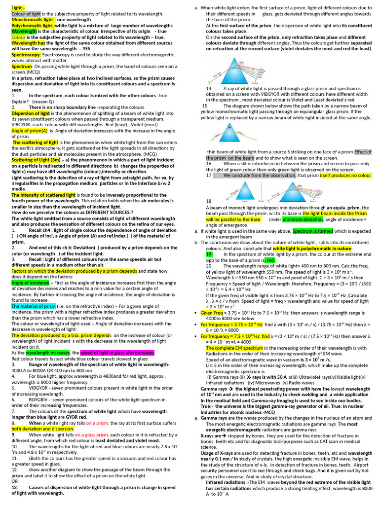 Physics - Spectrum - Fully Covered | PDF | Electromagnetic Spectrum ...