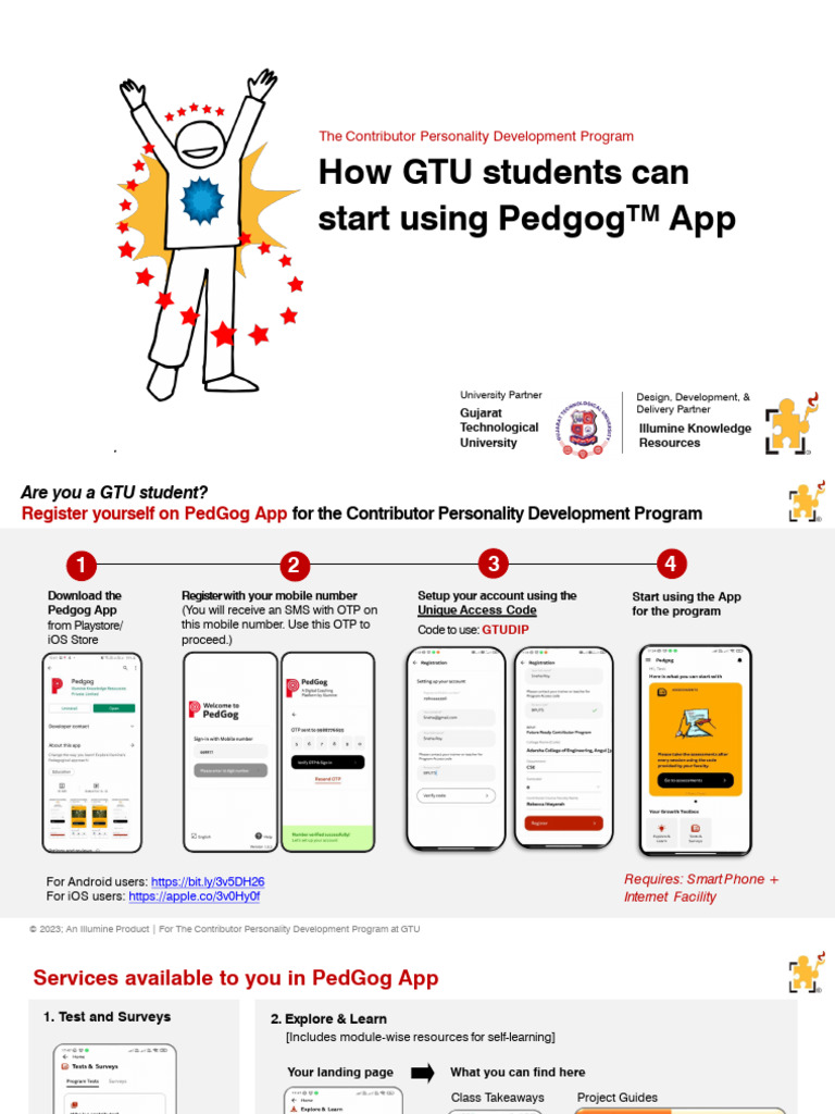 GTU Student Guide to Pedgog App | PDF | Mobile App | Google Play