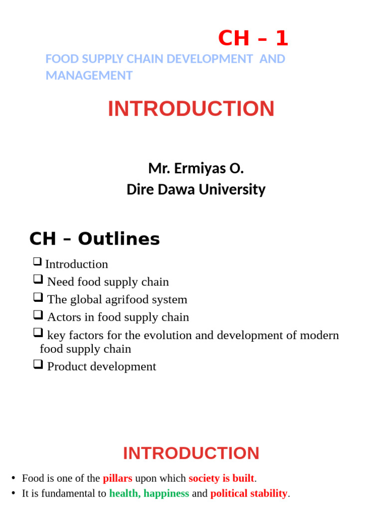 Food Supply Chain Overview and Management | PDF | Supply Chain | Food ...
