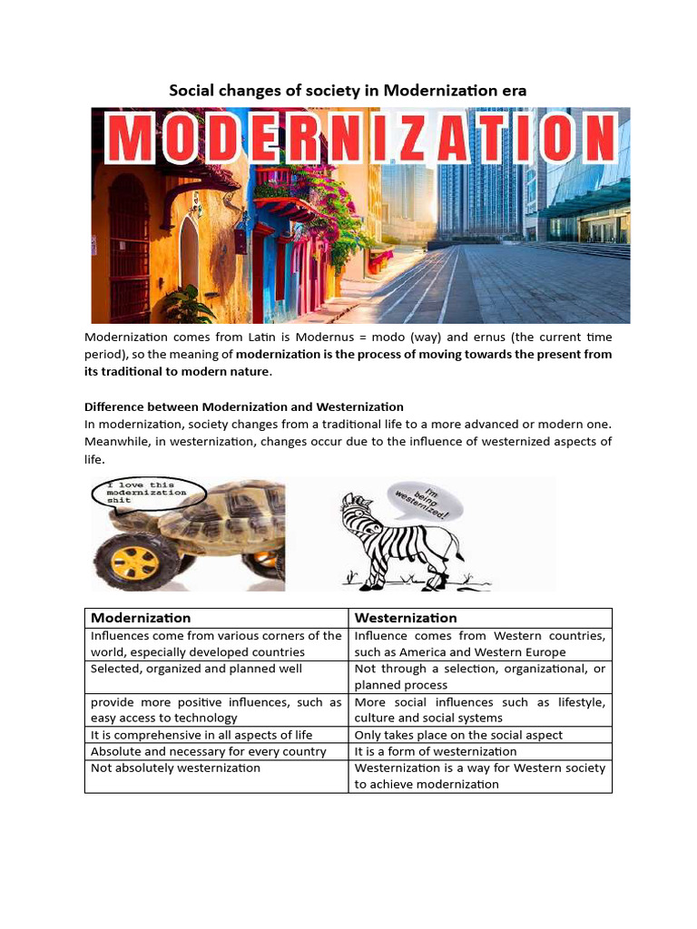 Social Changes of Society in Modernization Era | PDF | Liberal Arts ...