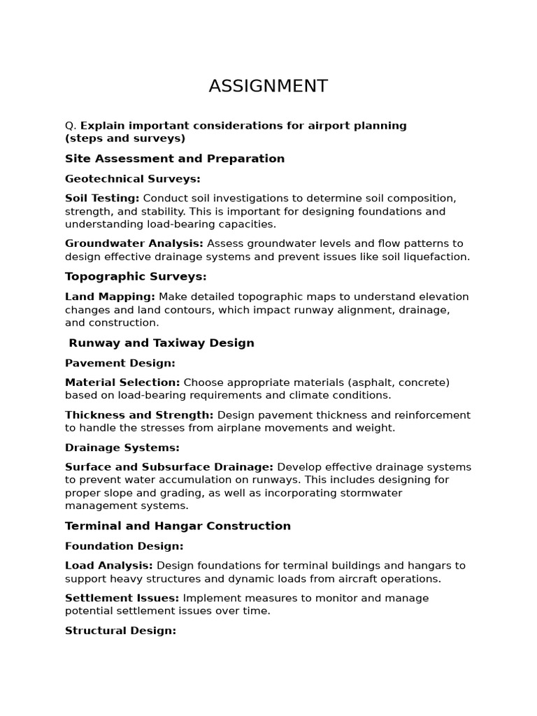 Transportation Assignment | PDF | Runway | Airport
