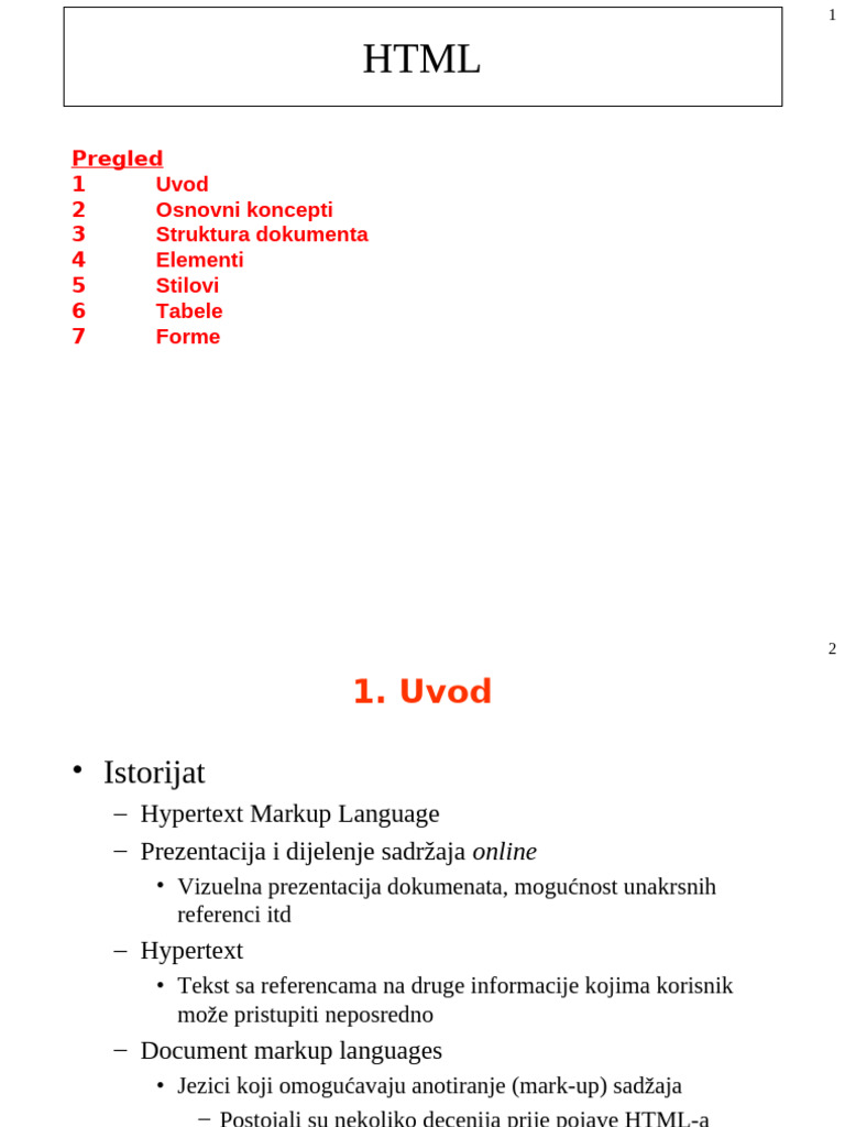 Lekcija 1 - HTML | PDF
