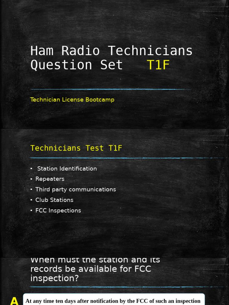 Ham Radio Technicians T1F Questions | PDF | Amateur Radio | Radio
