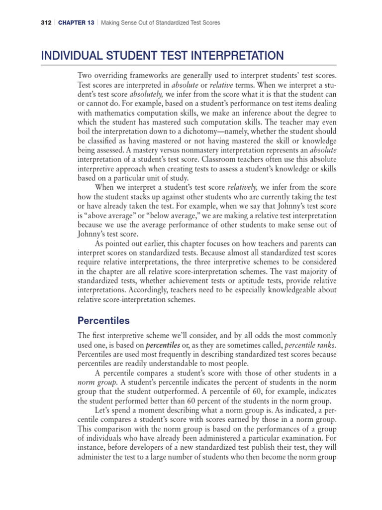 Interpreting Standardized Test Scores | PDF | Percentile | Cognition