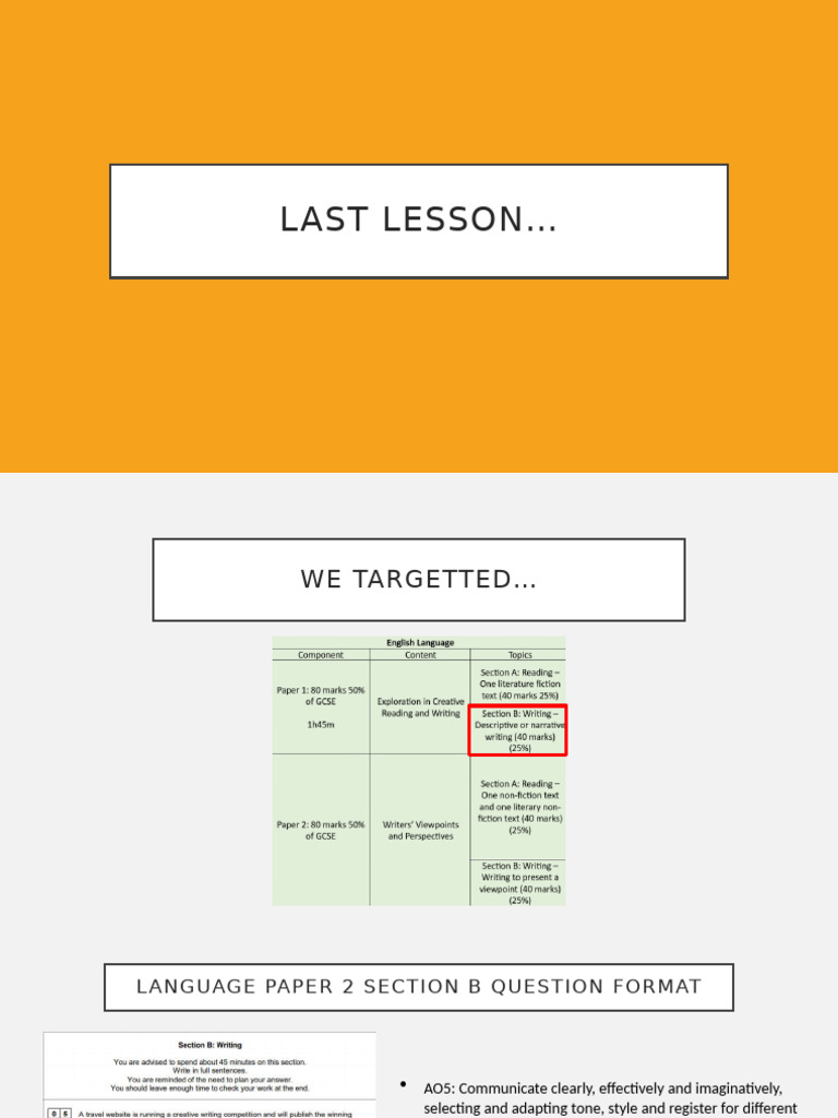 Lesson 5 - Creative Writing 2 | PDF | Narration | English Language