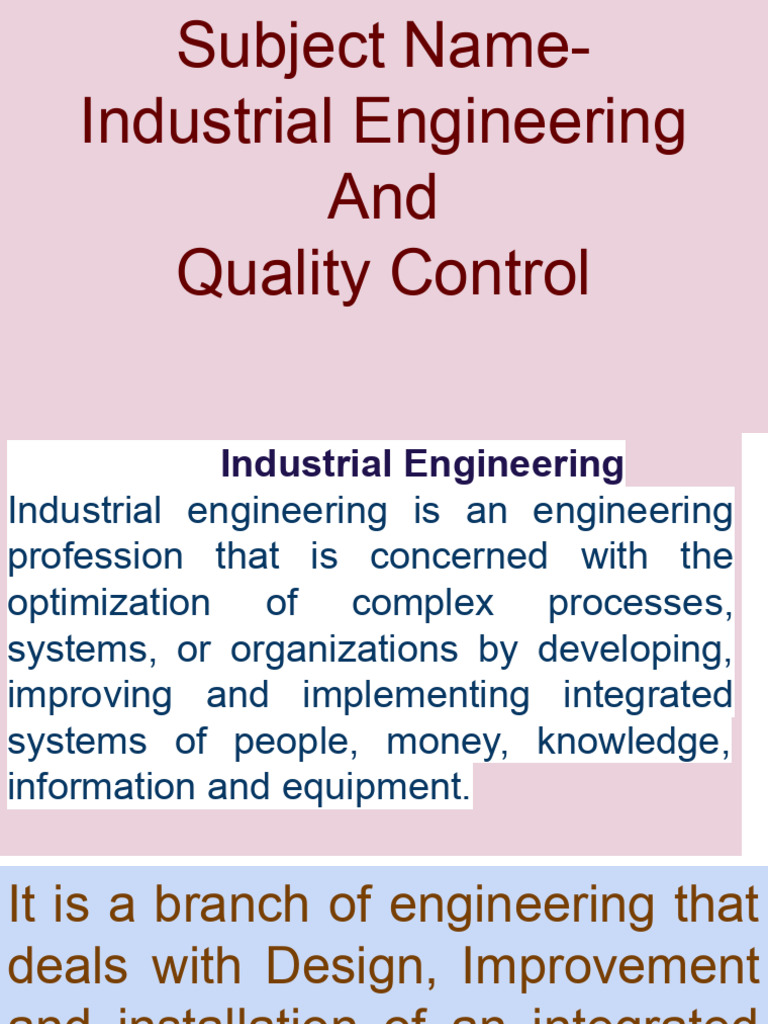 1 Industrial Engg Def.& OBJECTIVE | PDF