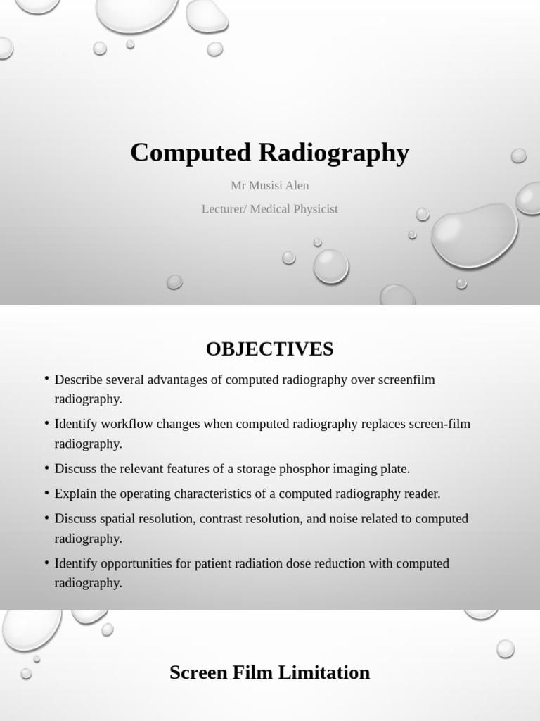 Lecture on Computed Radiography DMR | PDF | Radiography | Optics