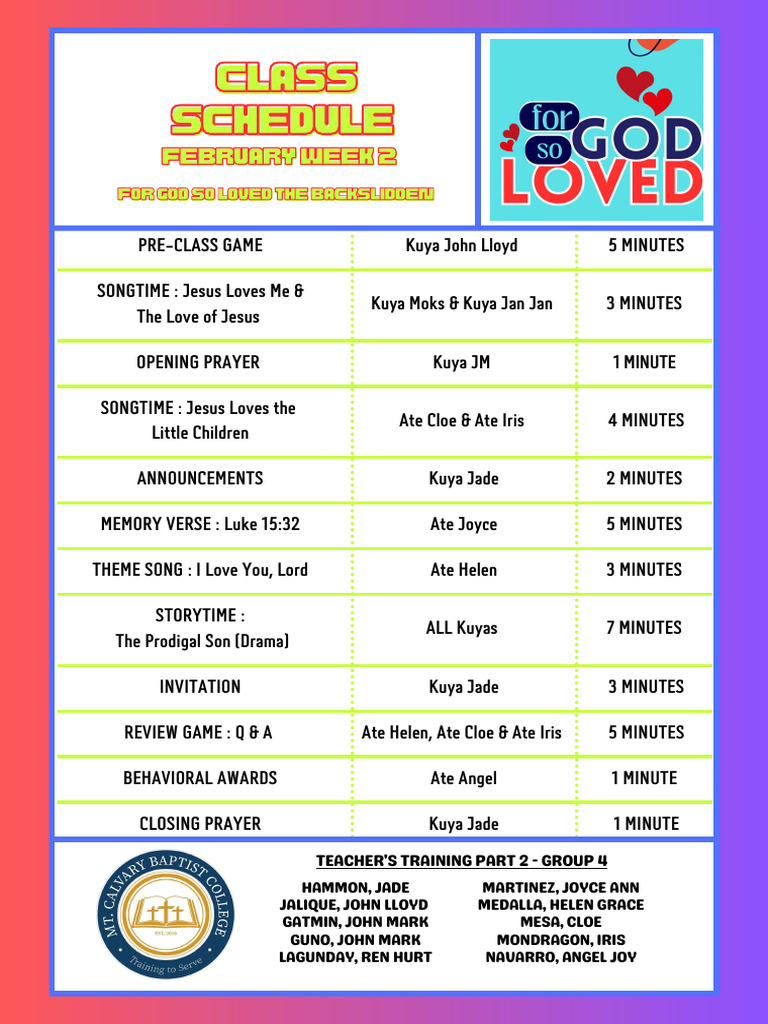 Class Program | PDF