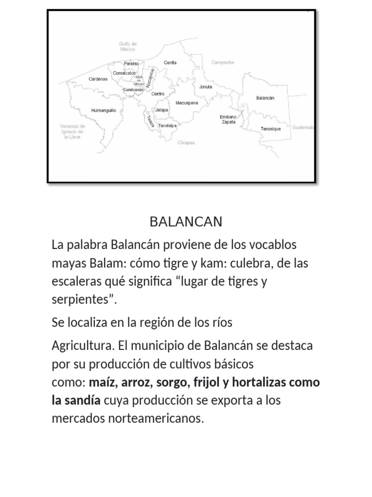 Municipios de Tabasco y su Agricultura | PDF | Agricultura | Cultivos