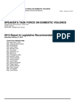 Speaker'S Task Force On Domestic Violence: 2012 Report & Legislative Recommendations