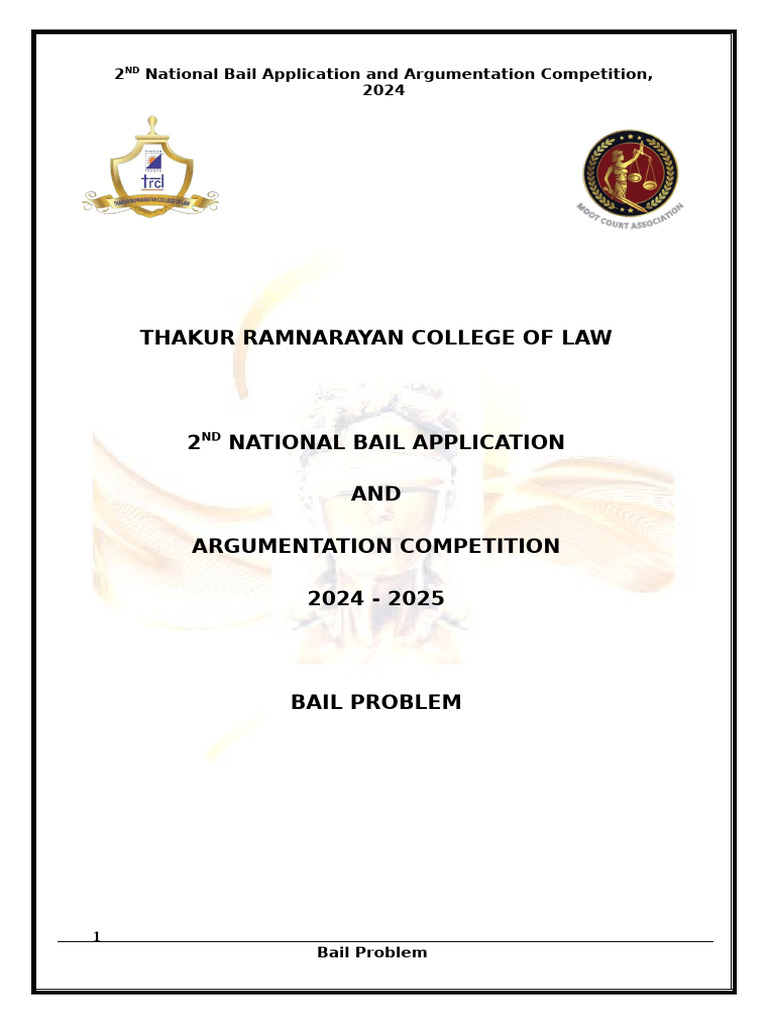 BAIL PROBLEM 2024 | PDF | Bail | Crime & Violence