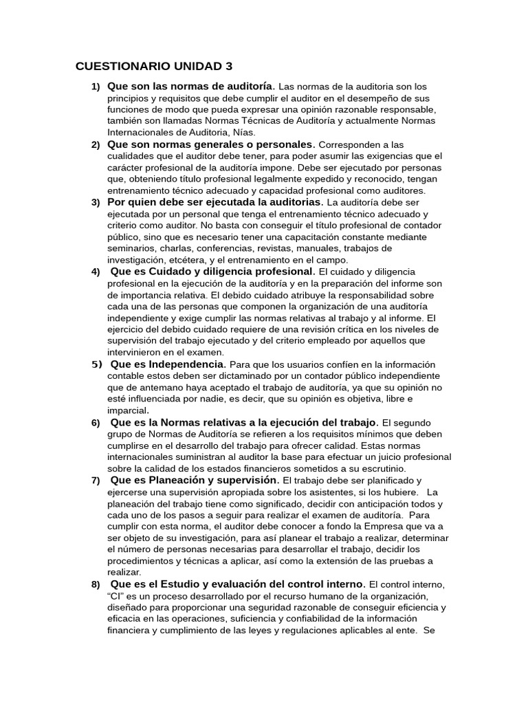 Normas de Auditoría: Guía Completa | PDF | Auditoría | Contralor