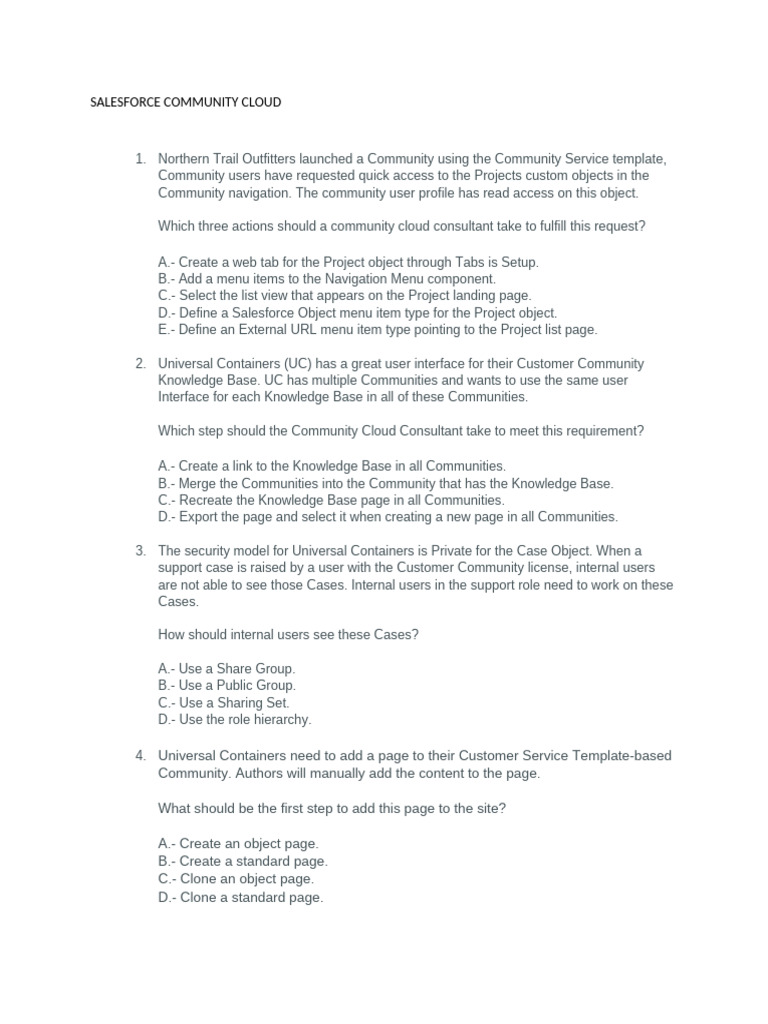 SALESFORCE COMMUNITY CLOUD Plain | PDF | Cloud Computing | Share Point