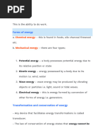 Form 3 Physics: Work, Energy, Power Notes | PDF | Potential Energy | Watt