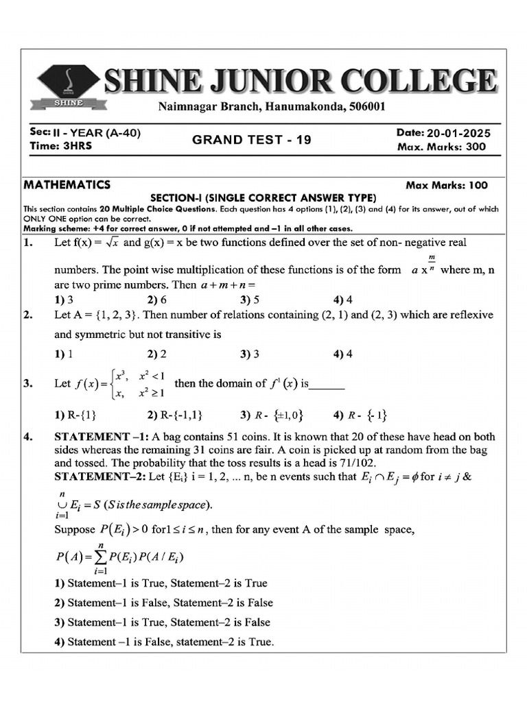 Grand Test - 19 | PDF