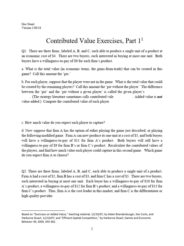 Contributed Value Exercises P1 | PDF | Economics | Economies
