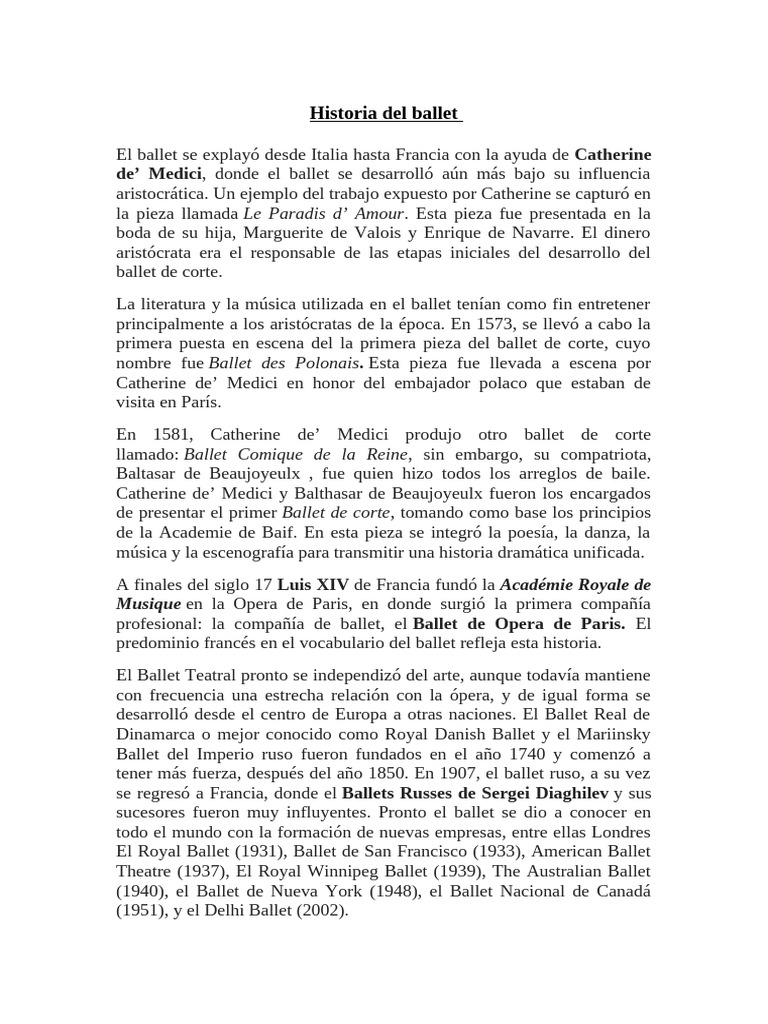 Evolución del ballet a través de la historia | PDF | El cascanueces ...