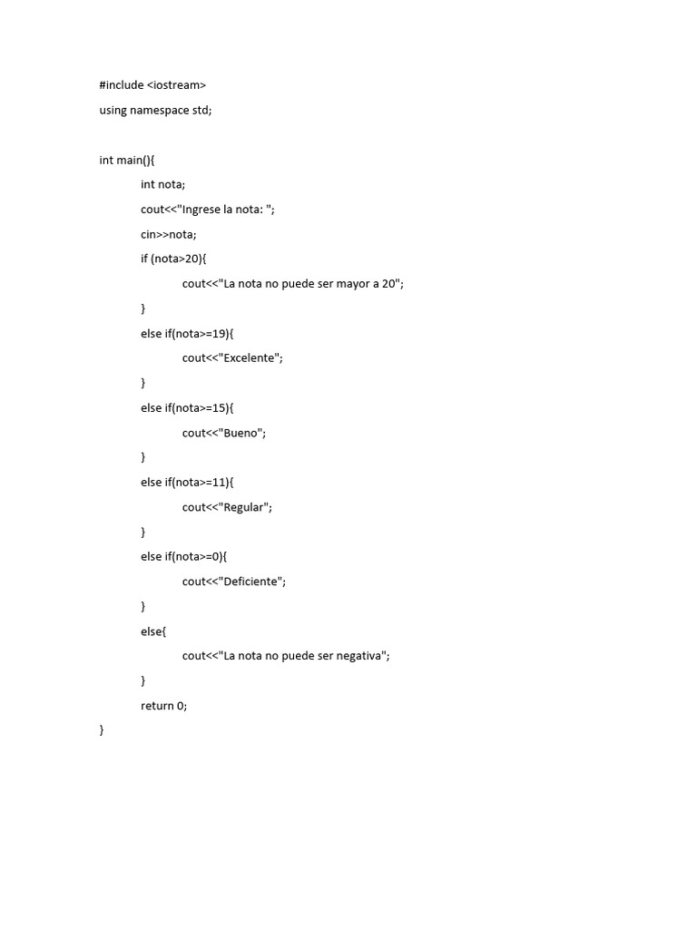 Evaluación de Notas en C++ | PDF