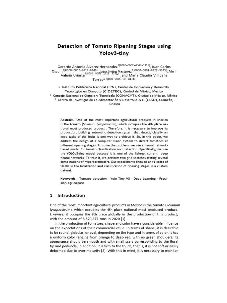 8.detection of Tomato Ripening Stages Using | PDF | Machine Learning ...