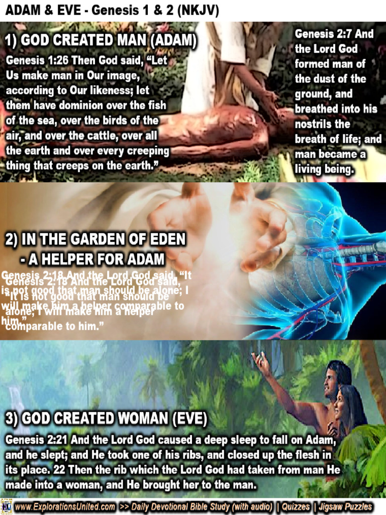 Genesis 1 and Genesis 2 - God Created Adam and Eve (NKJV) | PDF