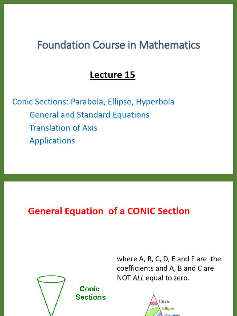 FNDMATH+Lesson+15+Conic+Sections+ +EB+ (With+Solution) | PDF | Ellipse ...