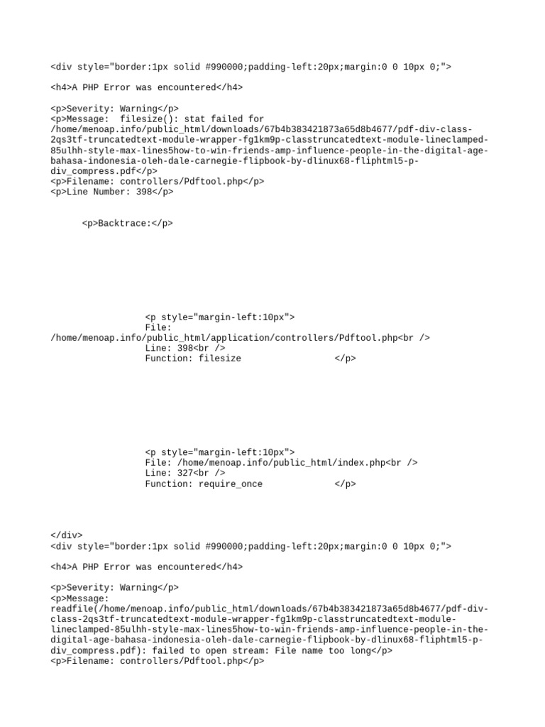 PHP File Access Errors Explained | PDF