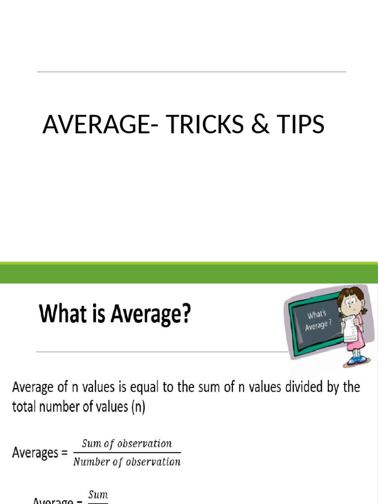 Average Calculation Tips & Tricks | PDF
